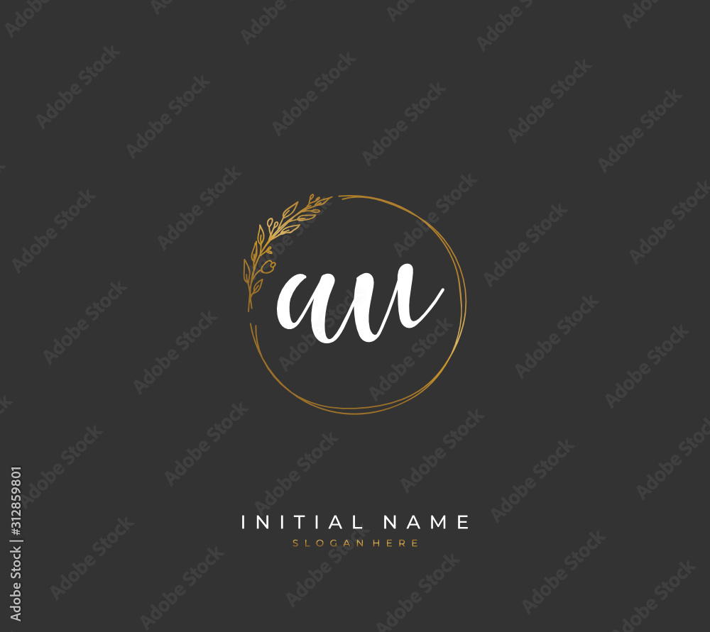 Handwritten letter A U AU for identity and logo. Vector logo template with handwriting and signature style. Handwritten letter A U AU for identity and logo. Vector logo template with handwriting and signature style.