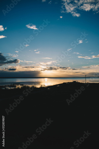 sunset over lake  Guatemala