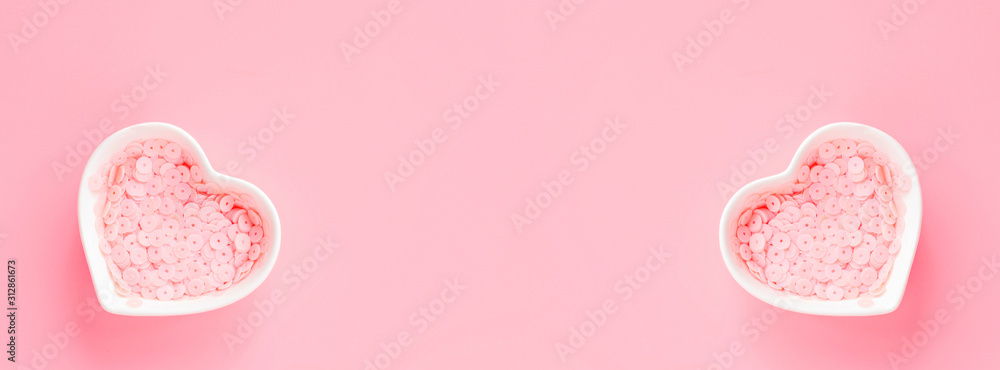 Valentine's day background with pink hearth. Flat lay, top view, mockup, template, copy space. Minimal abstract composition for 14 February celebration Valentine's day background with pink hearth. Flat lay, top view, mockup, template, copy space. Minimal abstract composition for 14 February celebration