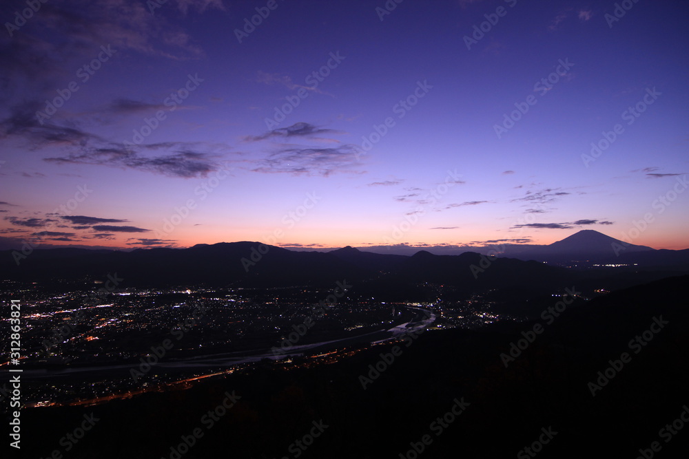 富士山 夕景 富士山 夕景
