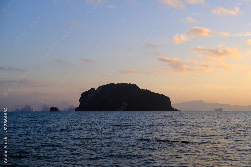 Small Island Off the Coast of Thailand in the Morning Light