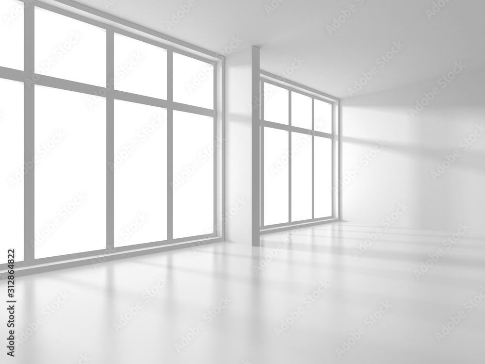 Fototapeta premium Futuristic White Architecture Design Background