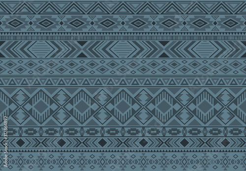 Boho pattern tribal ethnic motifs geometric seamless vector background. Rich indian tribal motifs clothing fabric textile print traditional design with triangle and rhombus shapes.