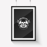 Sketch angry sport skull with dumbbells