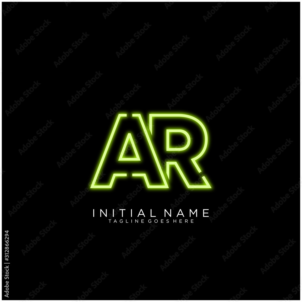 Letter AR logo icon design with Bright Neon , Symbols Sign in Vector. Night Show. Night Club. Letter AR logo icon design with Bright Neon , Symbols Sign in Vector. Night Show. Night Club.