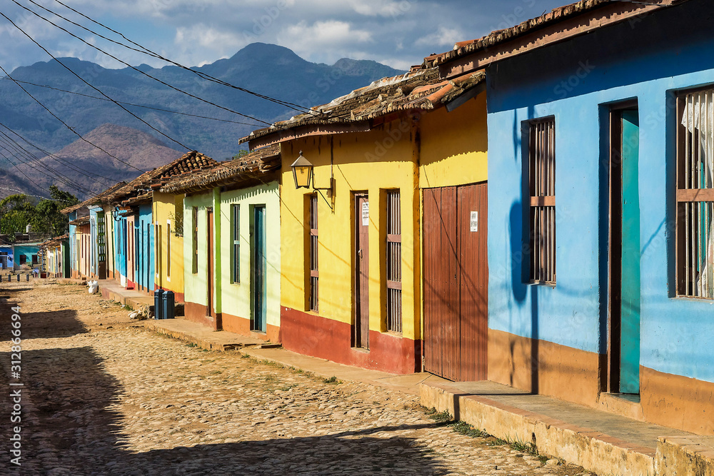 Colorful traditional houses in the colonial town of Trinidad in Cuba Colorful traditional houses in the colonial town of Trinidad in Cuba