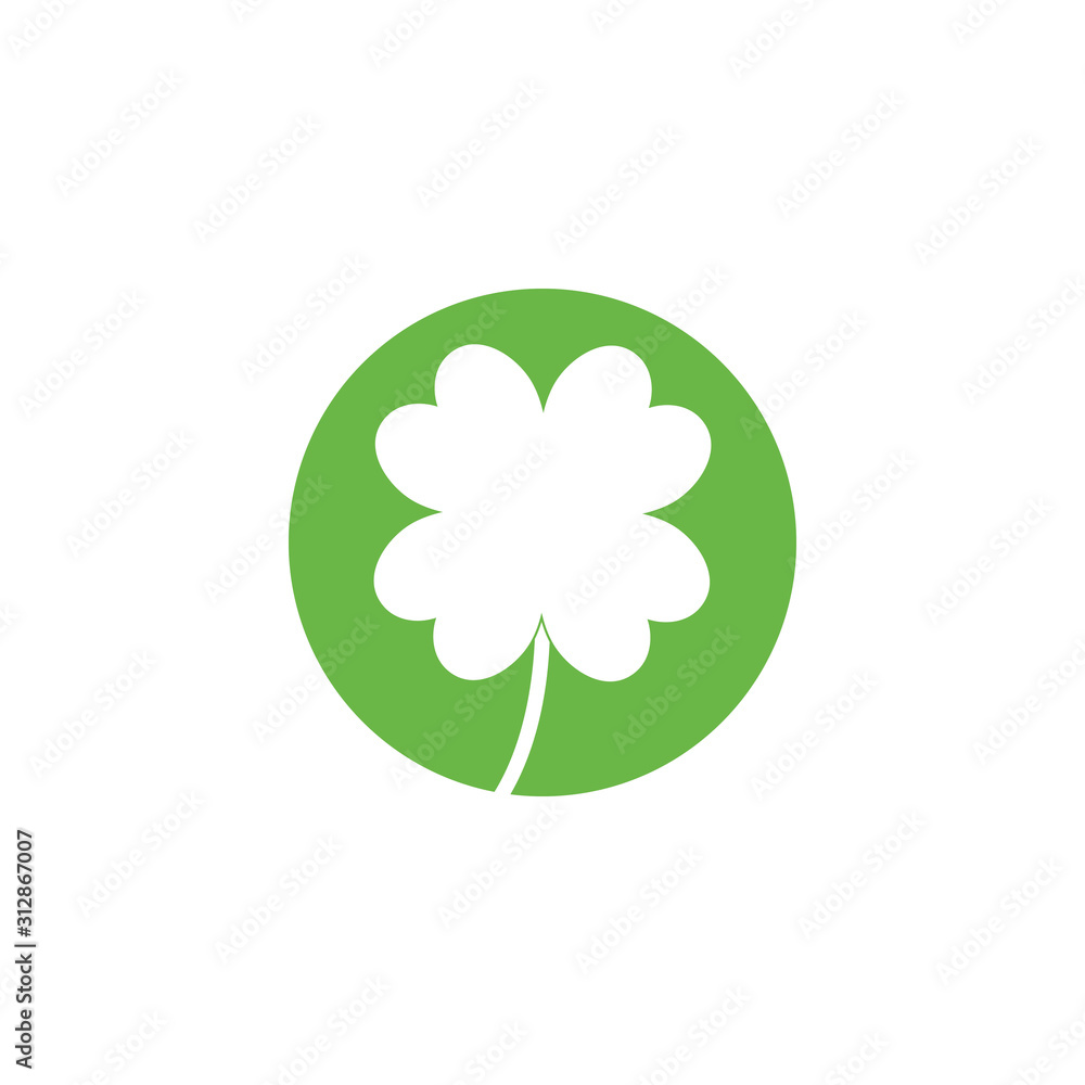 Fototapeta premium Green Clover Leaf icon Template Design