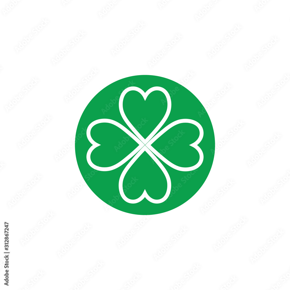Green Clover Leaf icon Template Design Green Clover Leaf icon Template Design