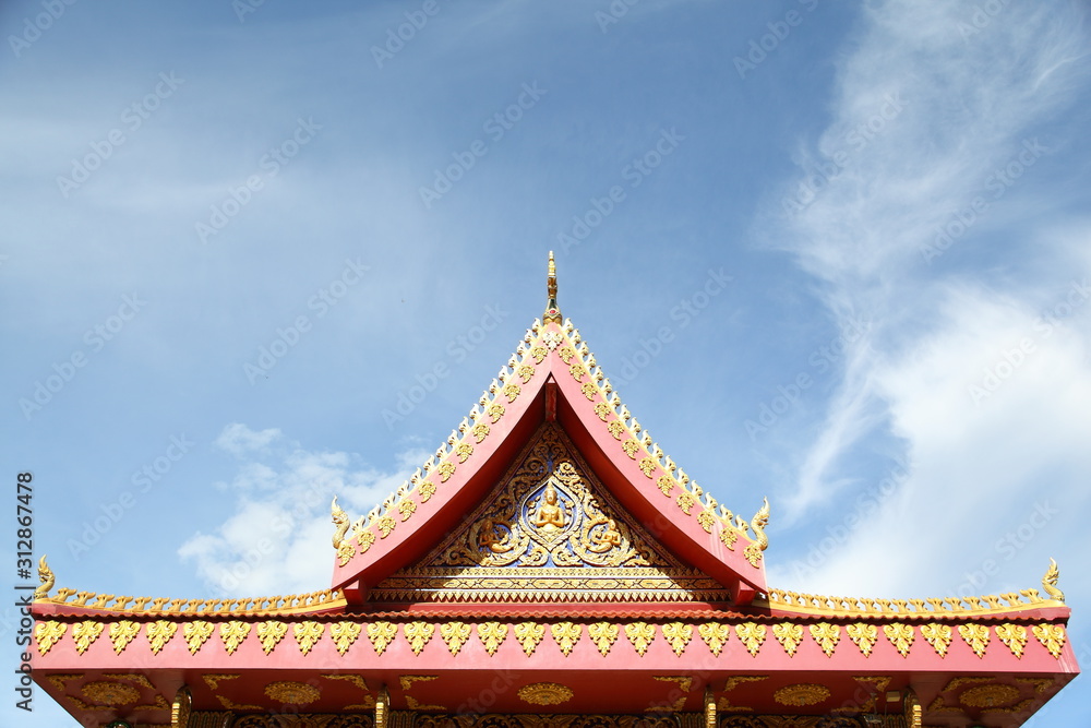 Roof of Wat Pho Chai at Nong Khai, Thailand 