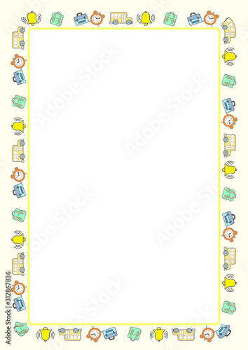 frame with back to school theme elements. School theme frame. Education theme borders clipart