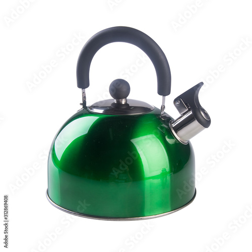 kettle or Stovetop whistling kettle on background new.