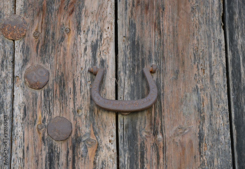 old wooden door with lock