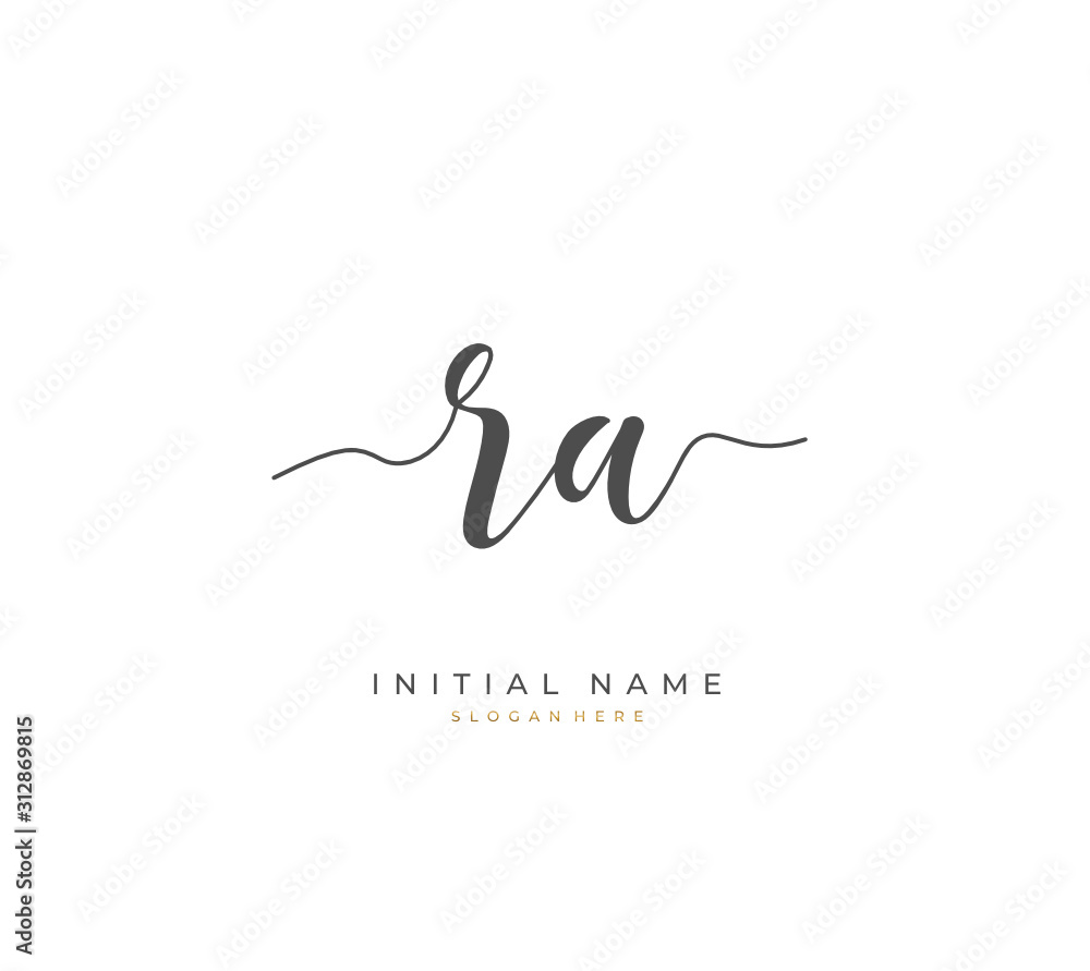 Handwritten letter R A RA for identity and logo. Vector logo template with handwriting and signature style. Handwritten letter R A RA for identity and logo. Vector logo template with handwriting and signature style.