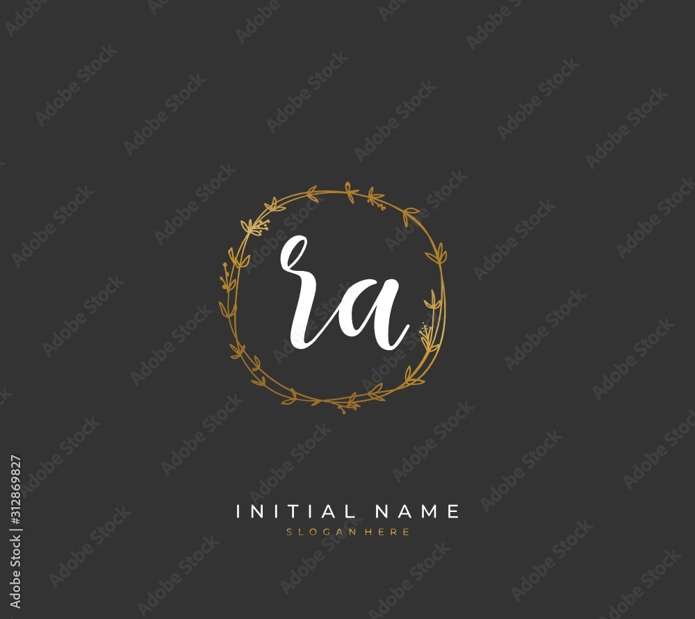 Handwritten letter R A RA for identity and logo. Vector logo template with handwriting and signature style. Handwritten letter R A RA for identity and logo. Vector logo template with handwriting and signature style.