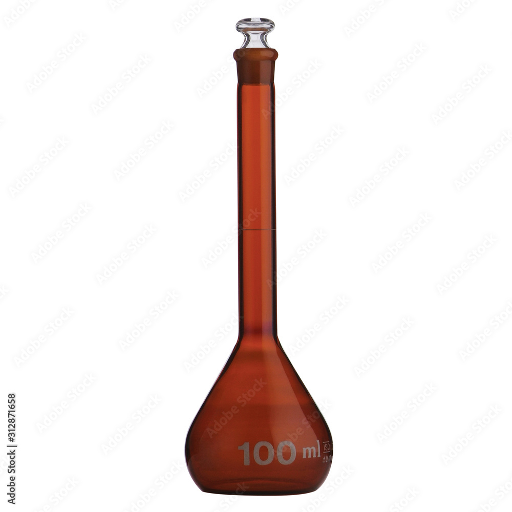 lab or Empty Flask isolated on a white background. lab or Empty Flask isolated on a white background.