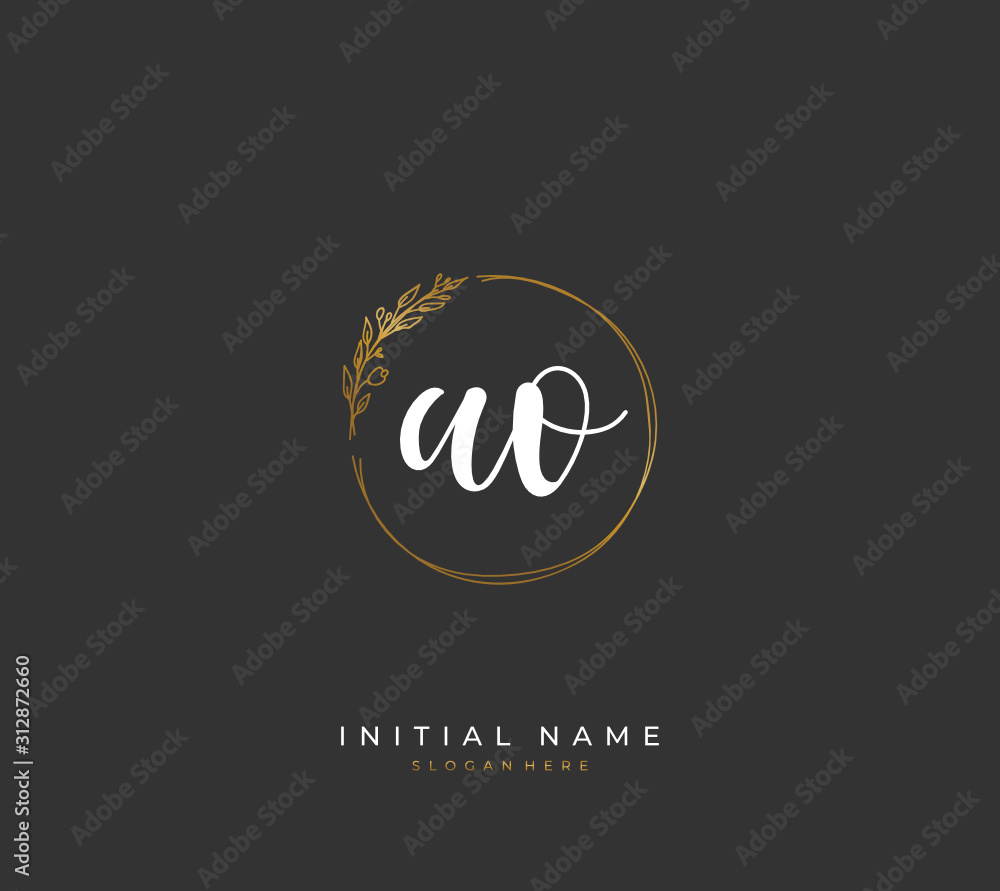 Handwritten letter A O AO for identity and logo. Vector logo template with handwriting and signature style. Handwritten letter A O AO for identity and logo. Vector logo template with handwriting and signature style.