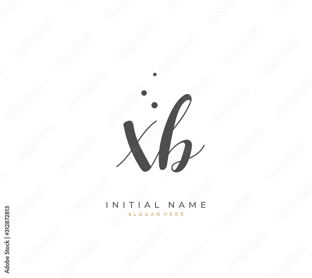 Handwritten letter X B XB for identity and logo. Vector logo template with handwriting and signature style. Handwritten letter X B XB for identity and logo. Vector logo template with handwriting and signature style.