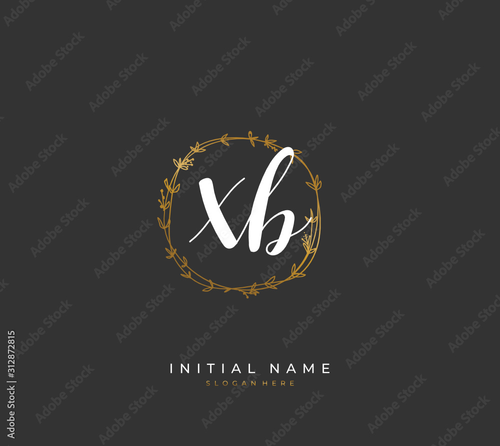 Handwritten letter X B XB for identity and logo. Vector logo template with handwriting and signature style. Handwritten letter X B XB for identity and logo. Vector logo template with handwriting and signature style.