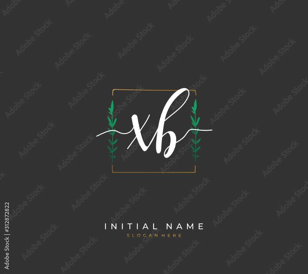Handwritten letter X B XB for identity and logo. Vector logo template with handwriting and signature style. Handwritten letter X B XB for identity and logo. Vector logo template with handwriting and signature style.