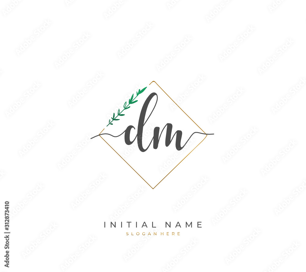 Handwritten letter D M DM for identity and logo. Vector logo template with handwriting and signature style. Handwritten letter D M DM for identity and logo. Vector logo template with handwriting and signature style.