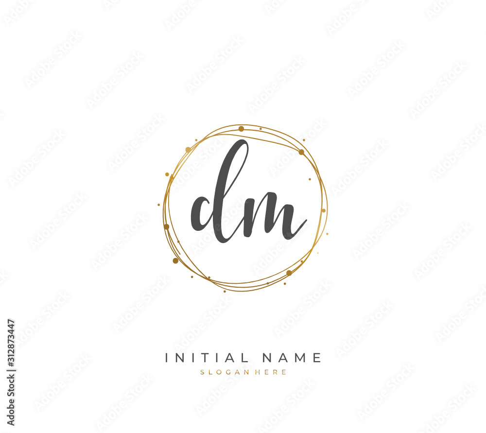 Handwritten letter D M DM for identity and logo. Vector logo template with handwriting and signature style. Handwritten letter D M DM for identity and logo. Vector logo template with handwriting and signature style.