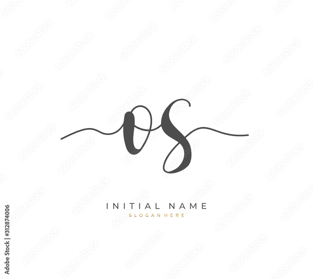 Handwritten letter O S OS for identity and logo. Vector logo template with handwriting and signature style. Handwritten letter O S OS for identity and logo. Vector logo template with handwriting and signature style.