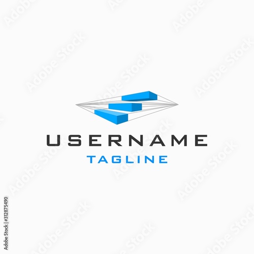 perspective box logo design inspiration . three perspective box logo design template . 3d box logo design 