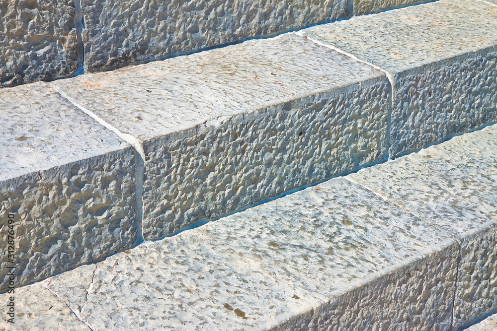 Detail Of An Old Italian Chiseled Stone Staircase Whit Stone