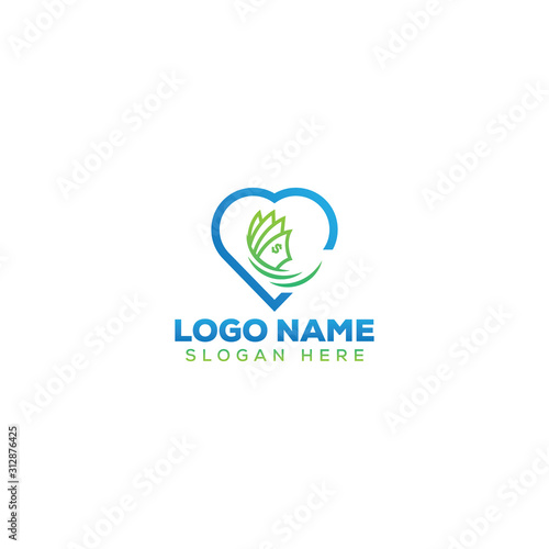Dollar/cash lover logo design template full vector