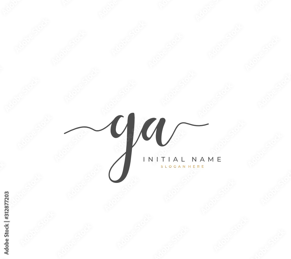 Handwritten letter G A GA for identity and logo. Vector logo template with handwriting and signature style. Handwritten letter G A GA for identity and logo. Vector logo template with handwriting and signature style.