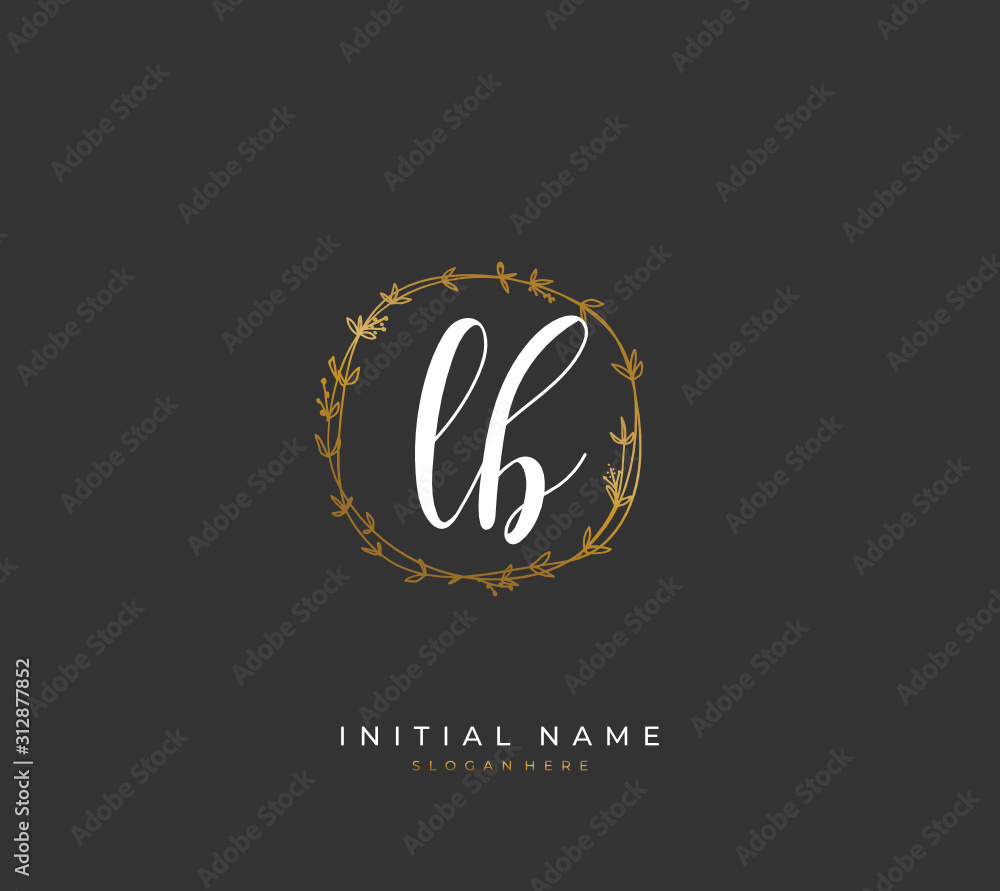 Handwritten letter L B LB for identity and logo. Vector logo template with handwriting and signature style. Handwritten letter L B LB for identity and logo. Vector logo template with handwriting and signature style.