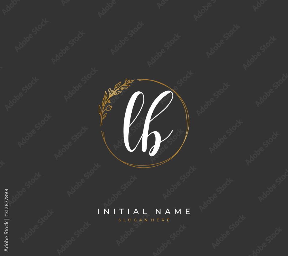 Handwritten letter L B LB for identity and logo. Vector logo template with handwriting and signature style. Handwritten letter L B LB for identity and logo. Vector logo template with handwriting and signature style.