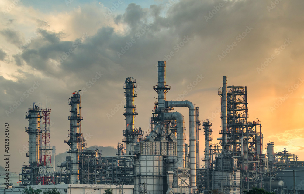 Petrochemical industry with Twilight sky.