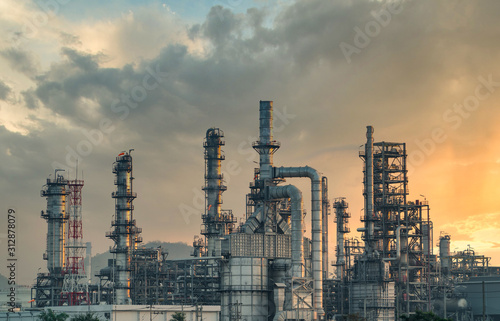 Petrochemical industry with Twilight sky.