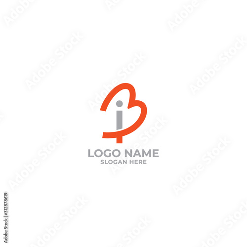 BI letter logo design template full vector