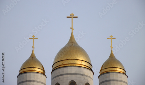 Golden domes of an Orthodox church photo