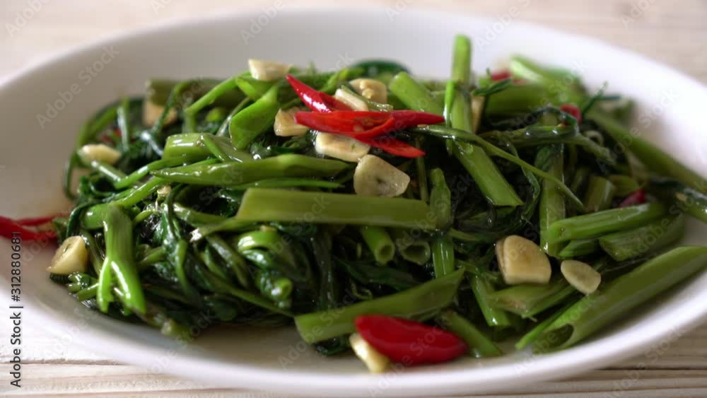 Stir-Fried Chinese Morning Glory or Water Spinach Stir-Fried Chinese Morning Glory or Water Spinach