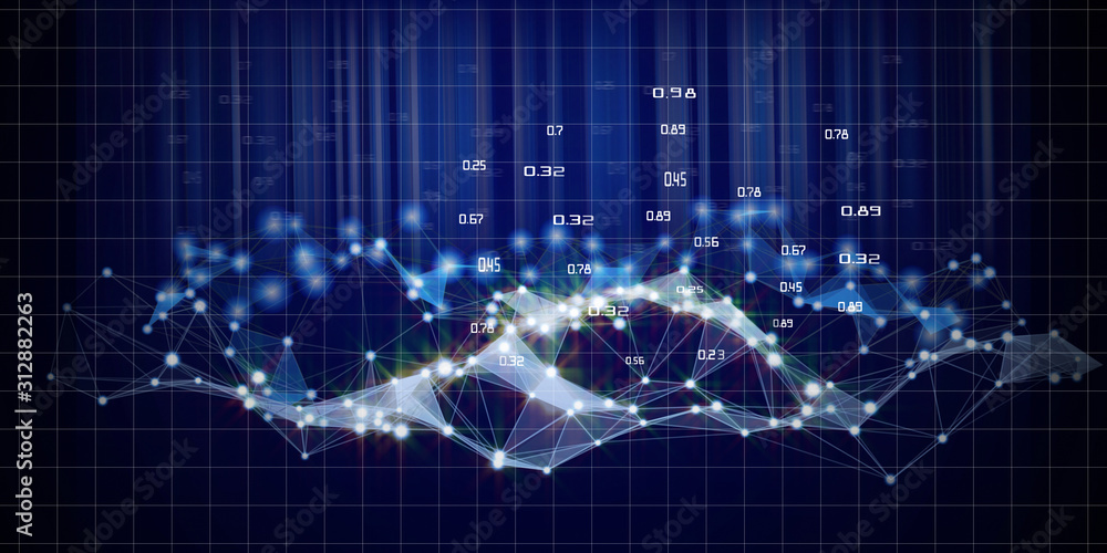 Fototapeta premium Abstract modern polygonal concept of decision making analysis. Big data. Data Quality. Business and science visualization of artificial intelligence.