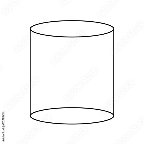  cylinder geometrical figure outline icon on white background. 3d cylinder sign. flat style. outline vector of geometric figures symbol.