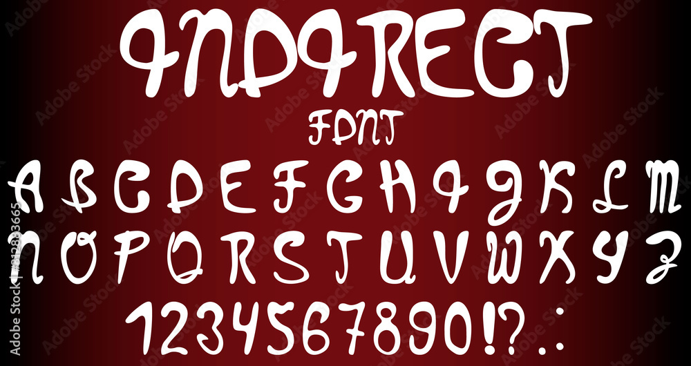 Rounded font of irregular shapes for comics, brochures, etc. Rounded font of irregular shapes for comics, brochures, etc.