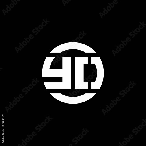 YO logo monogram isolated on circle element design template