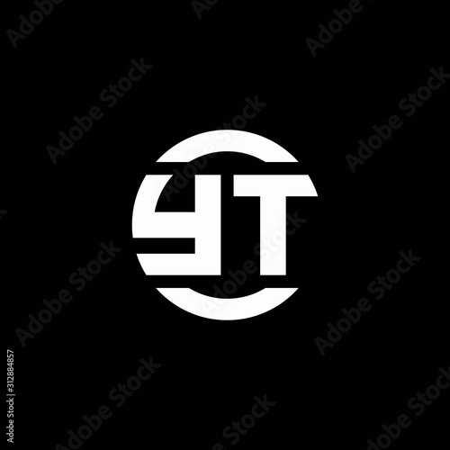 YT logo monogram isolated on circle element design template