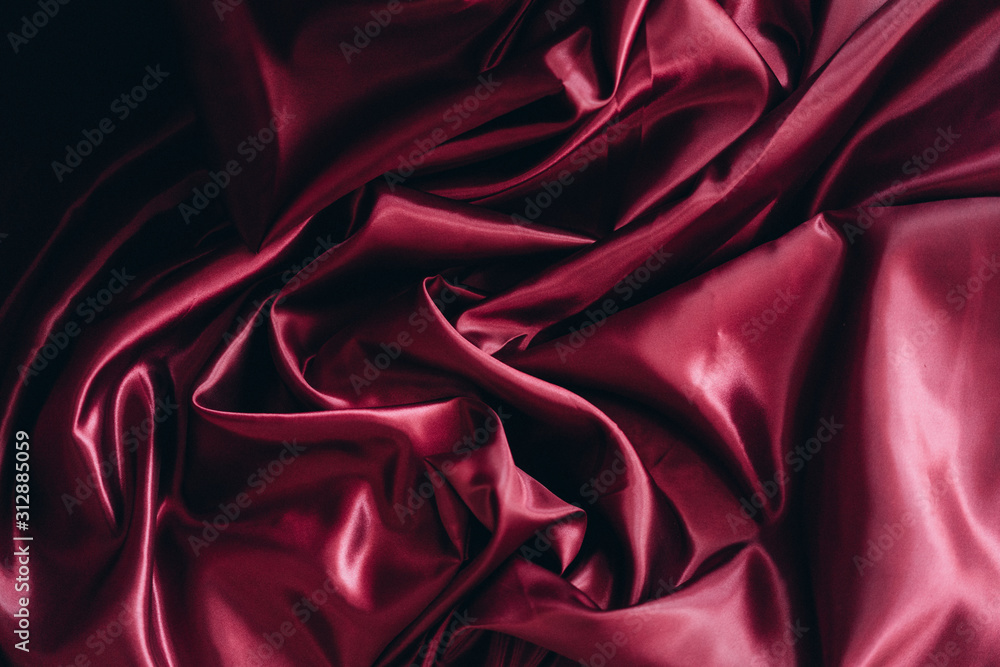 Obraz premium burgundy luxury fabric background with copy space