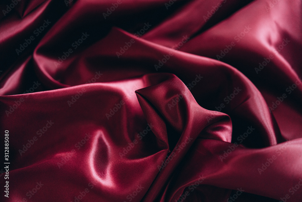 Obraz premium burgundy luxury fabric background with copy space