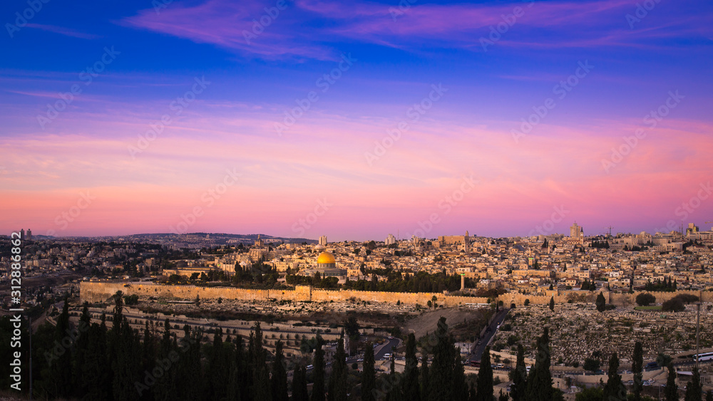 Jerusalem Old City at dawn