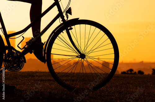 Cycling at sunset, Sydney Australia