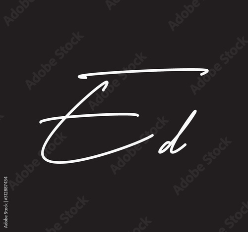 Couple Cursive Letters Initial Signature Handwriting Calligraphy