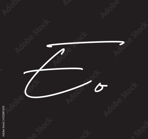 Couple Cursive Letters Initial Signature Handwriting Calligraphy