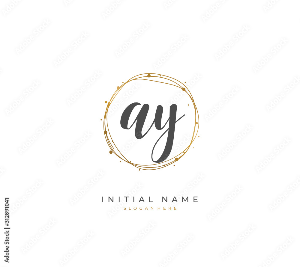 Handwritten letter A Y AY for identity and logo. Vector logo template with handwriting and signature style. Handwritten letter A Y AY for identity and logo. Vector logo template with handwriting and signature style.