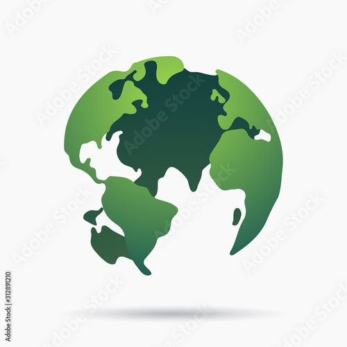 Earth globe planet design isolated on white background. Vector illustration